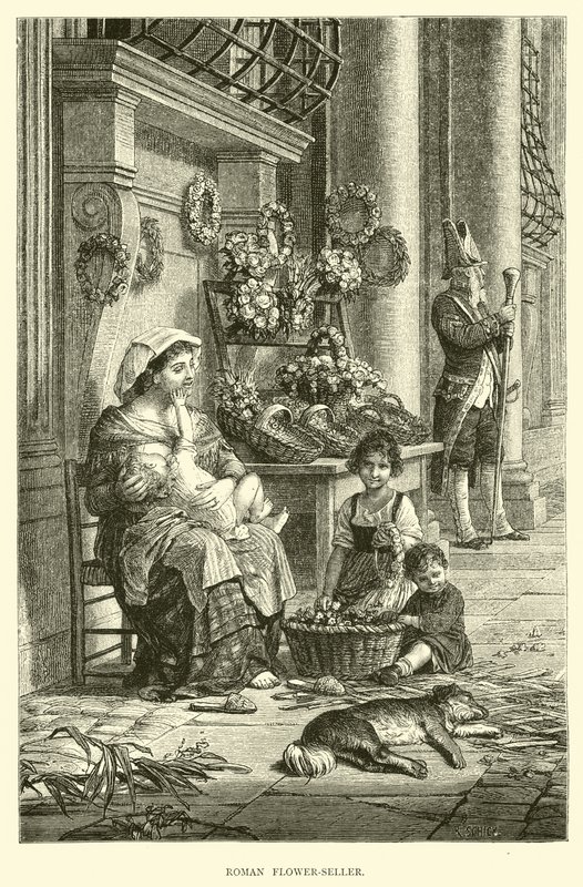 Vendedor de flores romanas de English School