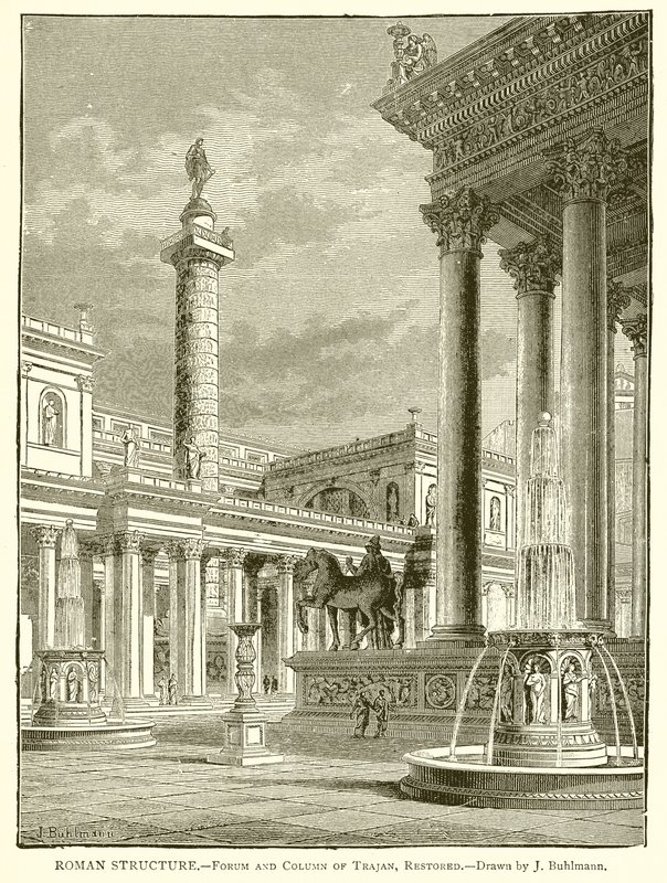 Estrutura romana .-- Fórum e coluna de Trajano, restaurado de English School