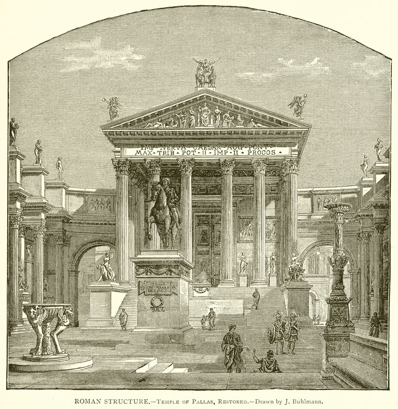 Estrutura Romana .-- Templo de Pallas, restaurado de English School