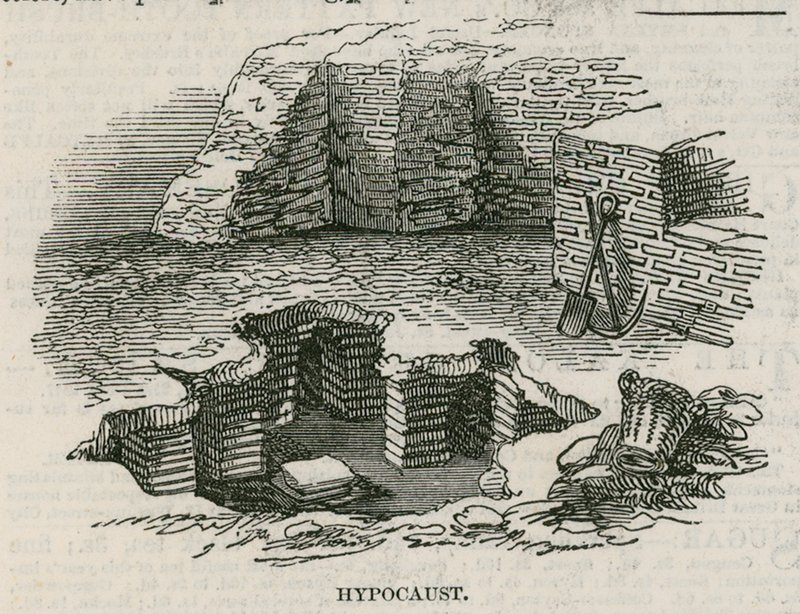 Villa romana descoberta em Lower Thames Street, Londres: Hypocaust de English School