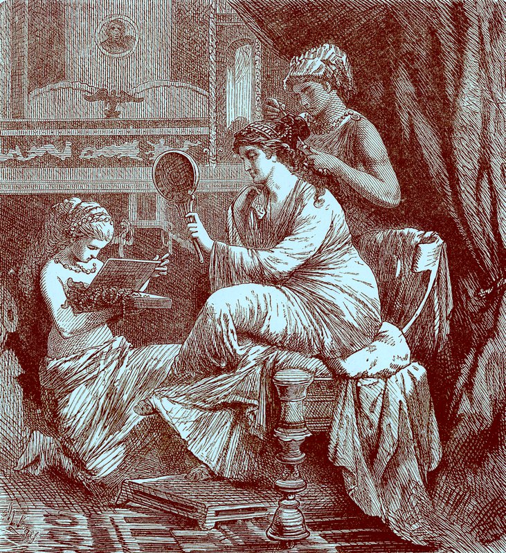 Senhora romana no banheiro, ilustração da história ilustrada do mundo, publicada c.1880 (imagem digital reforçada) de English School