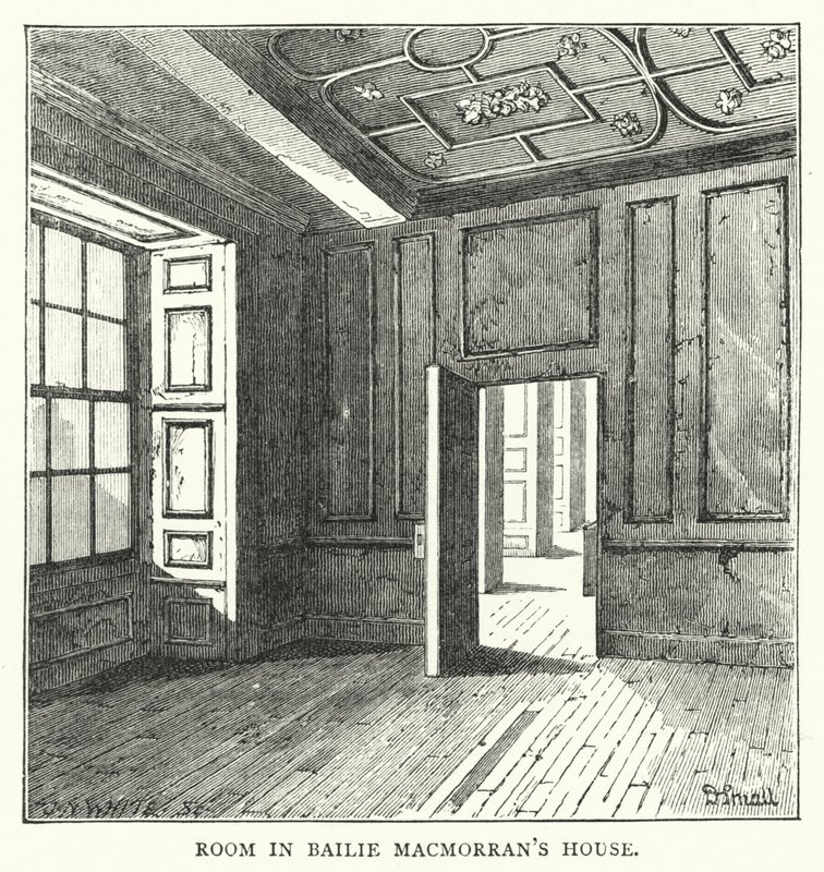Quarto na Casa do Bailie Macmorran (gravura) de English School