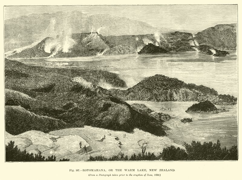 Rotomahana, ou o lago morno, Nova Zelândia de English School
