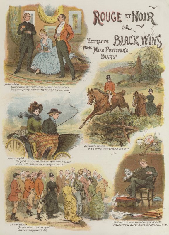 Rouge et Noir, ou Black Wins, extratos do Diário de Miss Pettifer (chromolitho) de English School