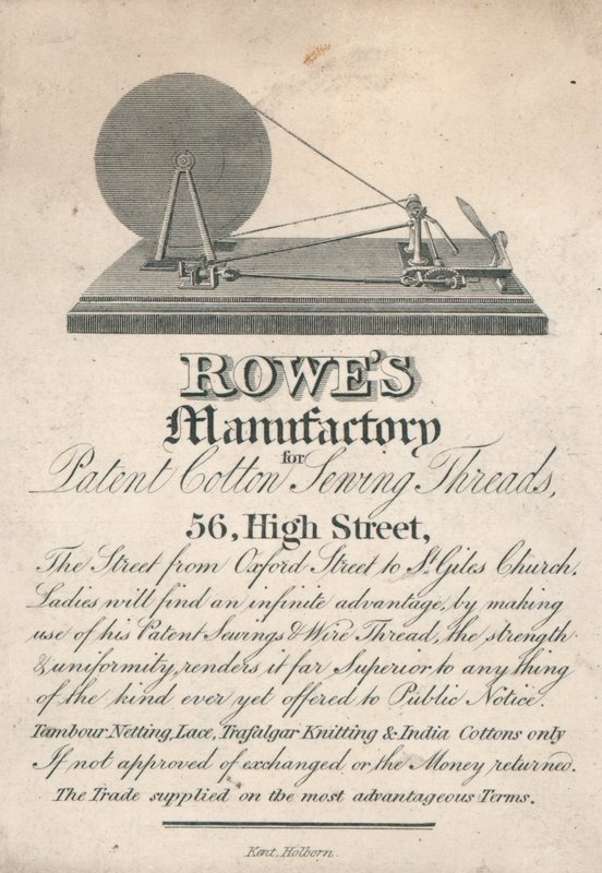 Rowes Manufactory para algodão e linhas de costura, 56 High Street, Oxford de English School