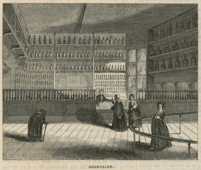 Royal Free Hospital, London: Dispensário de English School