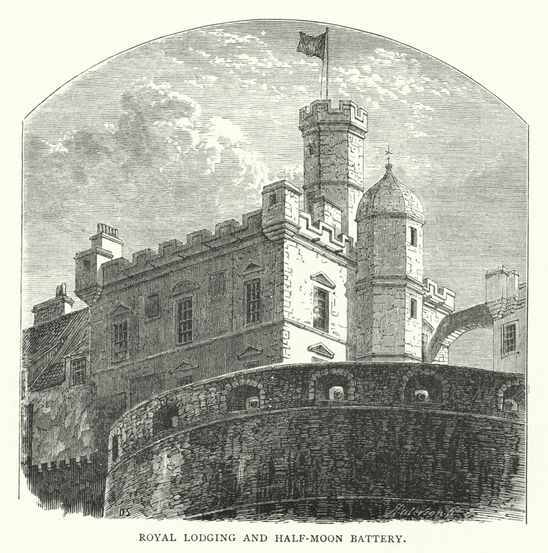 Royal Lodging and Half-Moon Battery (gravura) de English School