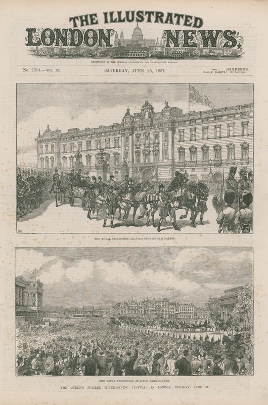 Procissão Real saindo do Palácio de Buckingham e no Hyde Park Corner de English School