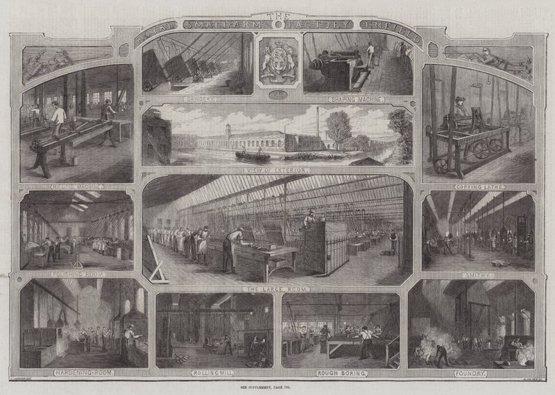 Royal Small Arms Factory in Enfield (gravura) de English School
