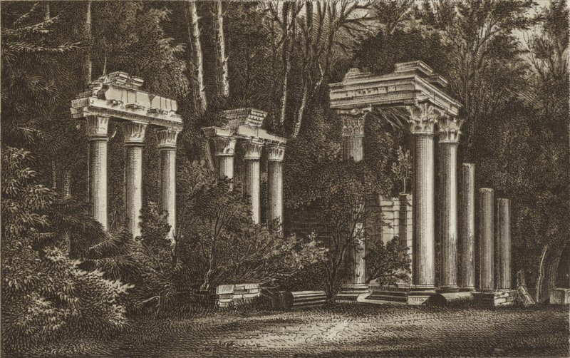 Ruínas na Água da Virgínia (litho) de English School
