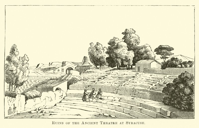Ruínas do antigo teatro em Siracusa de English School
