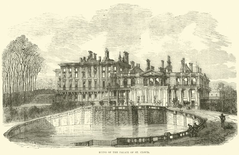 Ruínas do Palácio de St Cloud, outubro de 1870 de English School