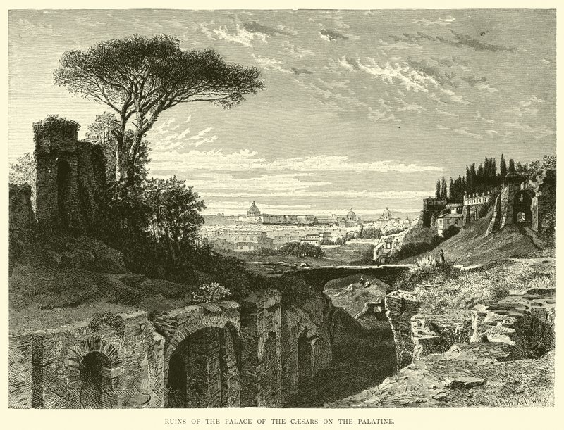 Ruínas do Palácio dos Césares no Palatino de English School