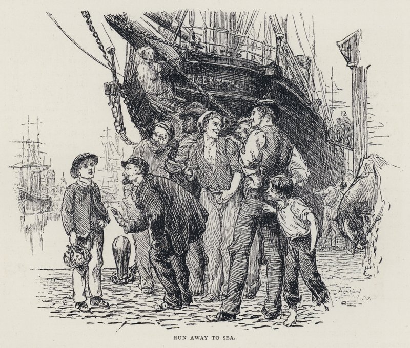 Fuja para o mar (gravura) de English School