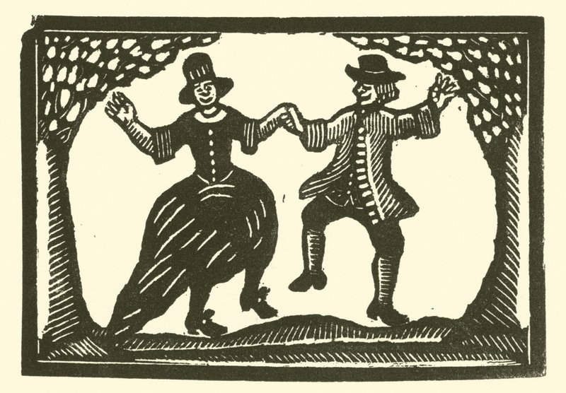 Dançarinos rústicos (xilogravura) de English School
