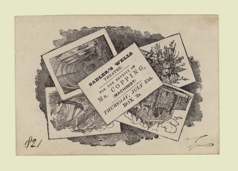 Sadlers Wells Theatre, benefício para o Sr. Copping, Machinist de English School