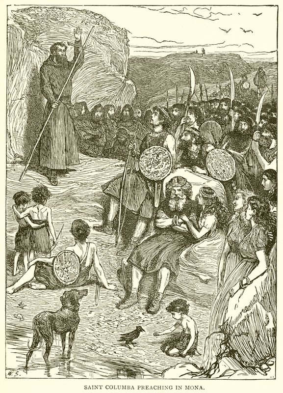 São Columba pregando em Mona de English School