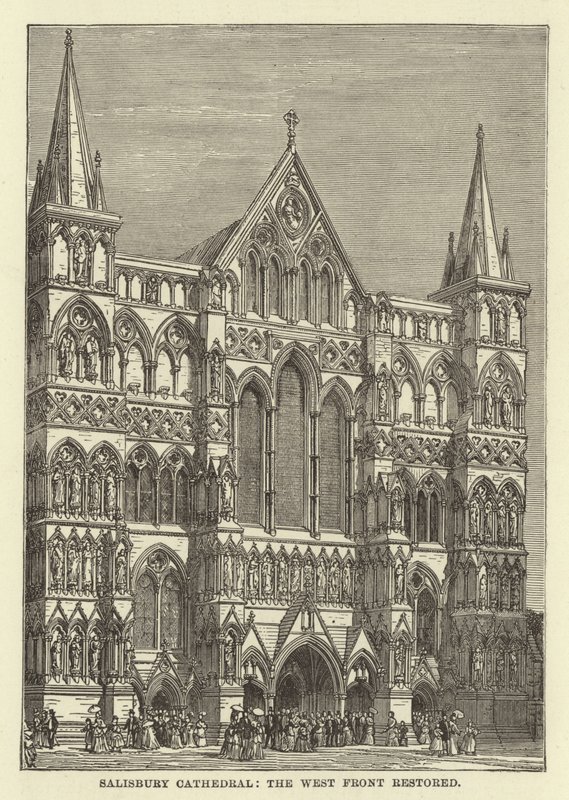 Catedral de Salisbury, a fachada oeste restaurada de English School