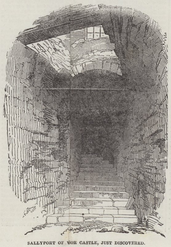 Sallyport do Castelo de Windsor, acaba de ser descoberta (gravura) de English School