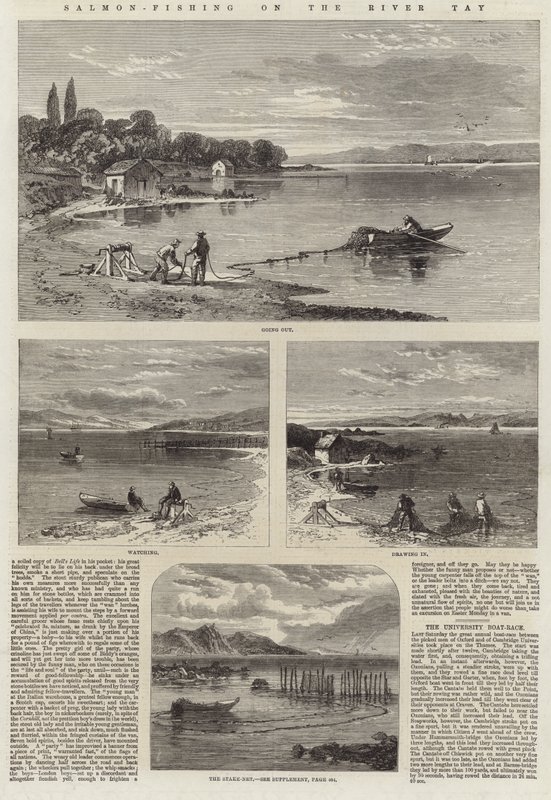 Pesca de salmão no rio Tay de English School