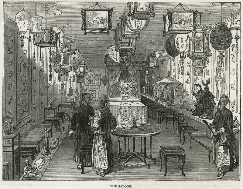 Saloon de lixo chinês trouxe para Londres como uma curiosidade de English School