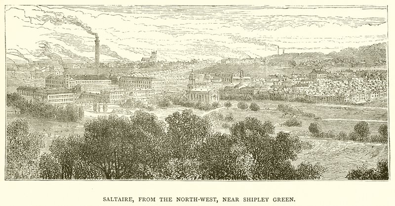 Saltaire, do Noroeste, perto de Shipley Green de English School