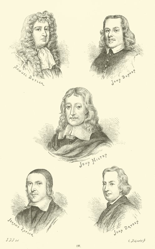 Samuel Butler, John Bunyan, John Milton, Jeremy Taylor e John Dryden de English School