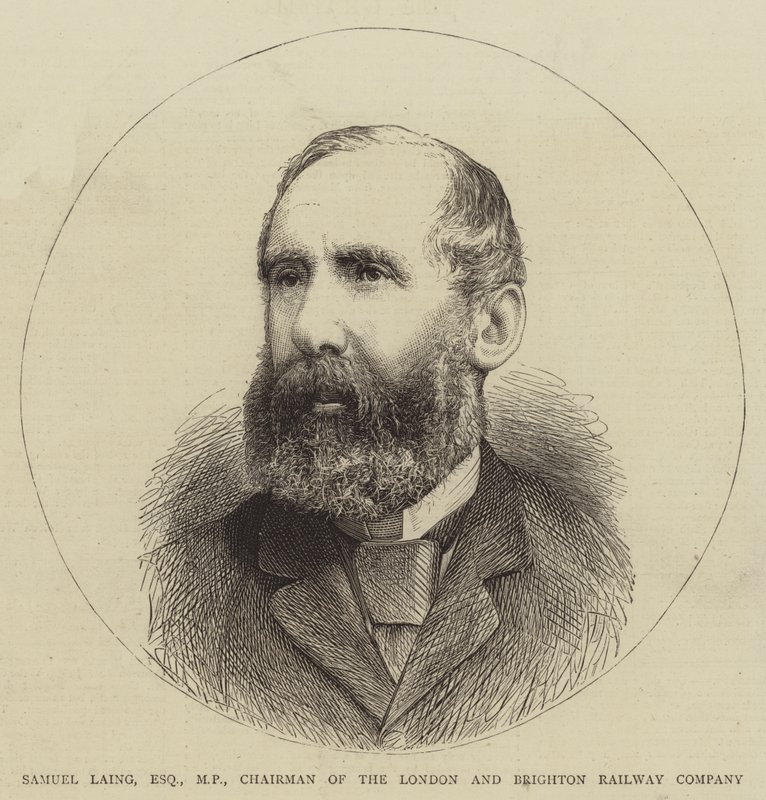 Samuel Laing, Esquire, deputado, presidente da London and Brighton Railway Company (gravura) de English School