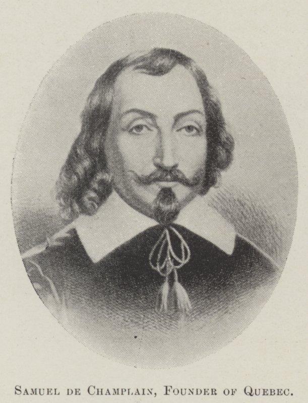 Samuel de Champlain, Fundador do Quebec (litho) de English School