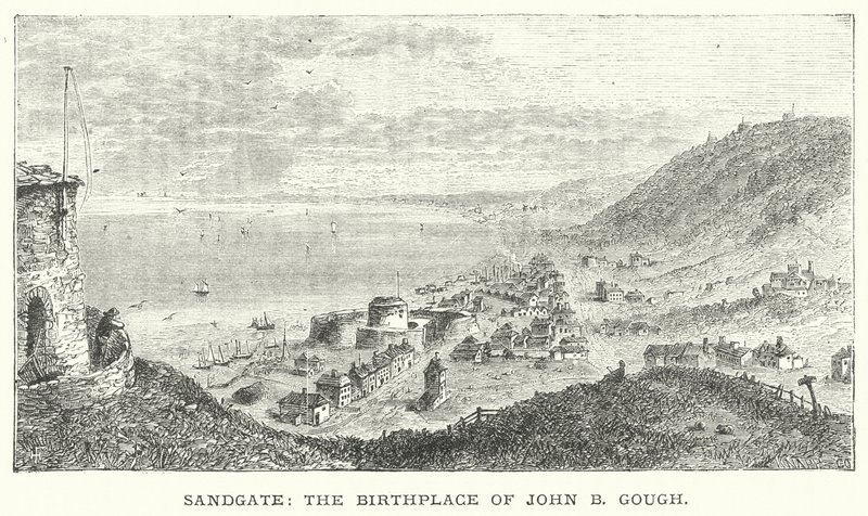 Sandgate, o local de nascimento de John B Gough (gravura) de English School