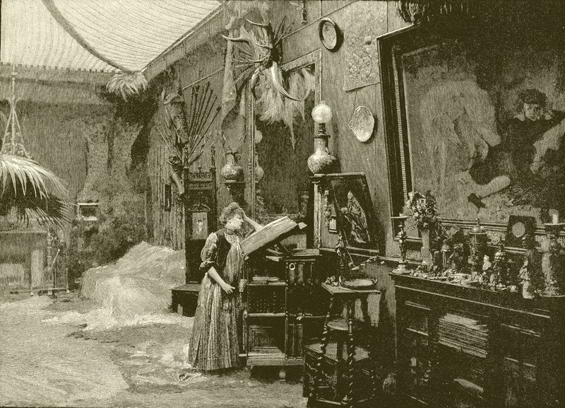 Sarah Bernhardt em seu estúdio de English School