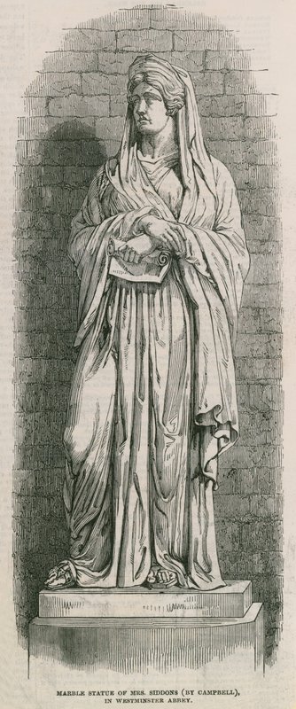 Monumento de Sarah Siddons na Abadia de Westminster de English School