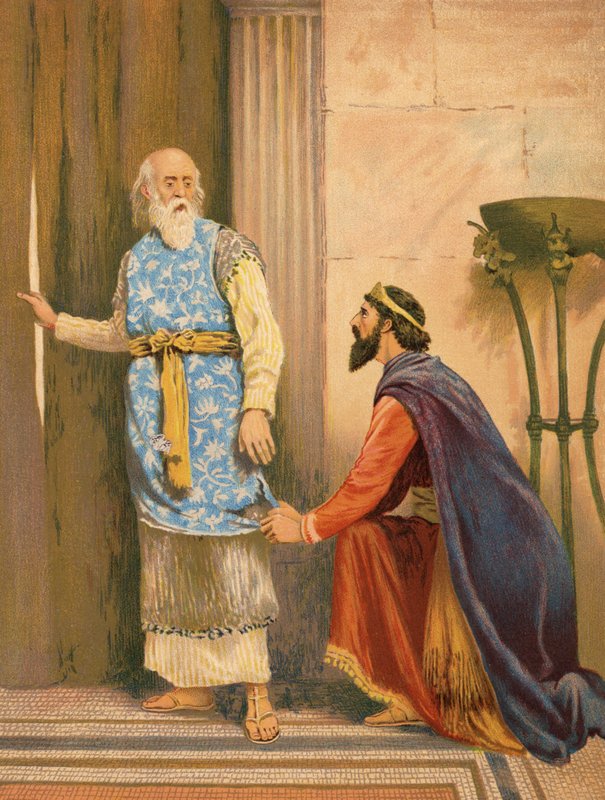 Saul e Samuel, I Samuel, XV, 27 (cor litho) de English School