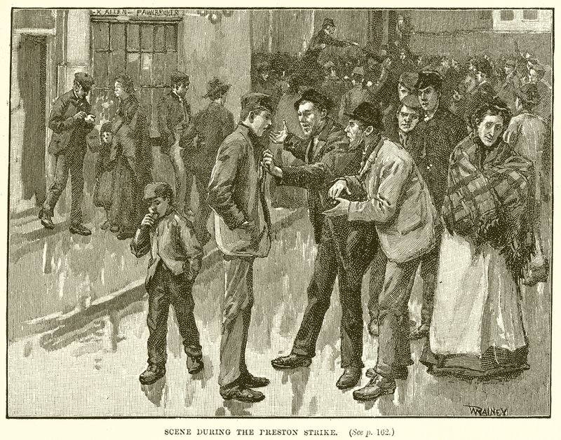 Cena durante a greve de preston de English School
