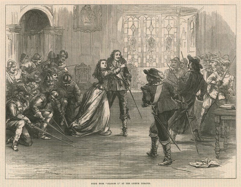 Cena de Charles I no Lyceum Theatre, em Londres de English School