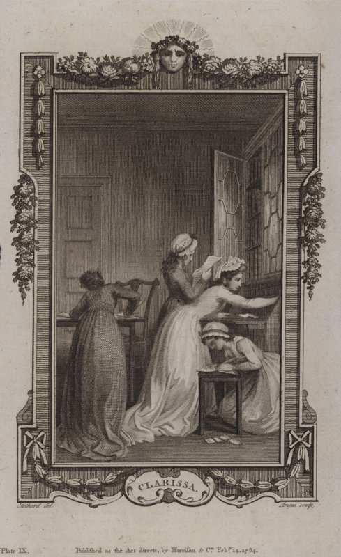 Cena de Clarissa, por Samuel Richardson de English School