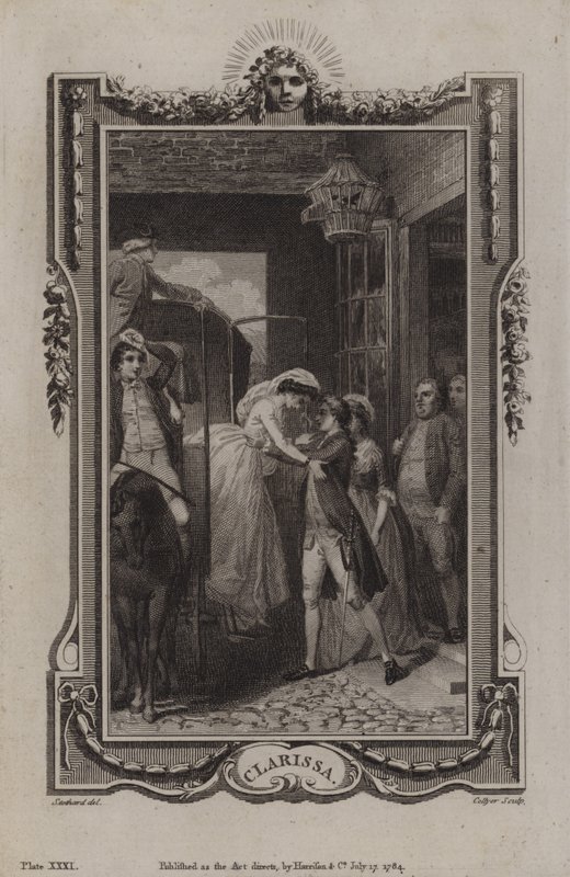 Cena de Clarissa, por Samuel Richardson de English School