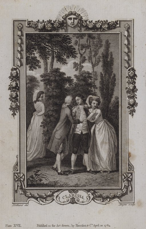 Cena de Clarissa, por Samuel Richardson de English School