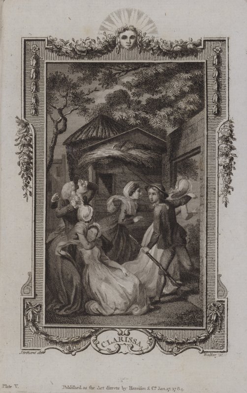 Cena de Clarissa, por Samuel Richardson de English School