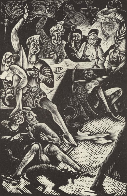 Cena da História de Rasselas, Príncipe da Abissínia, pelo Dr. Johnson de English School