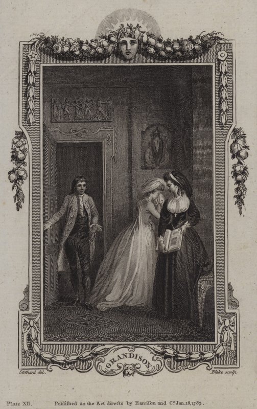 Cena da História de Sir Charles Grandison, de Samuel Richardson de English School