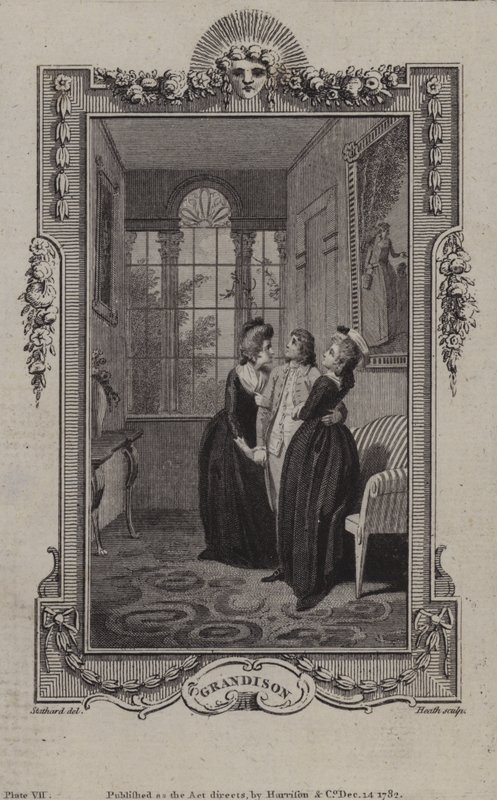 Cena da História de Sir Charles Grandison, de Samuel Richardson de English School