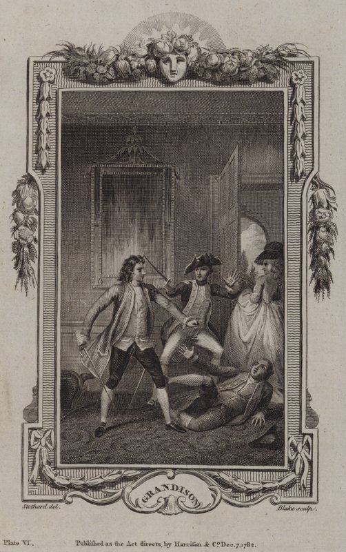 Cena da História de Sir Charles Grandison, de Samuel Richardson de English School
