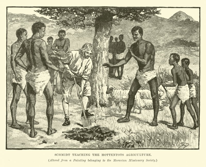Schmidt ensinando a agricultura dos hotentotes de English School