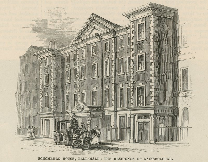 Schomberg House, Pall Mall, Londres, a residência de Thomas Gainsborough de English School