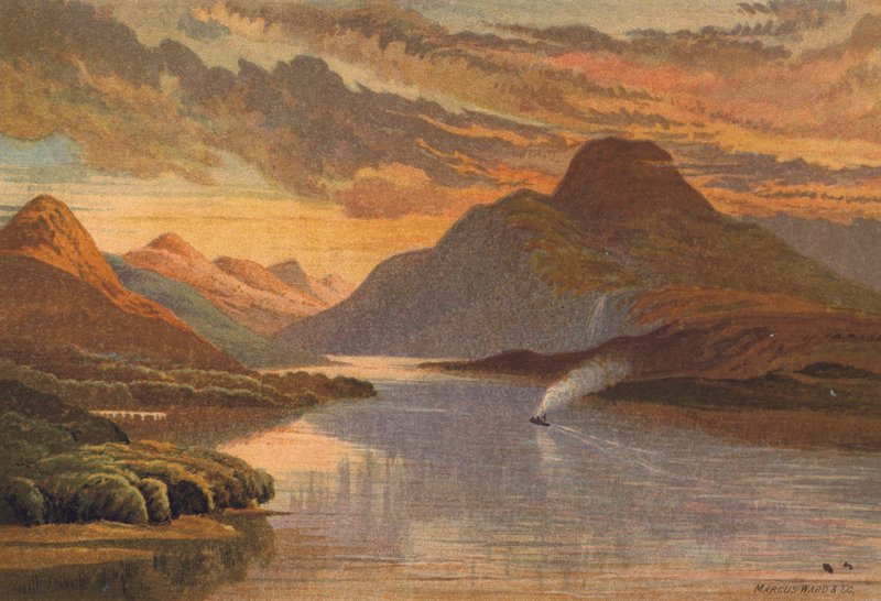 Escócia, Loch Lomond (cor litho) de English School