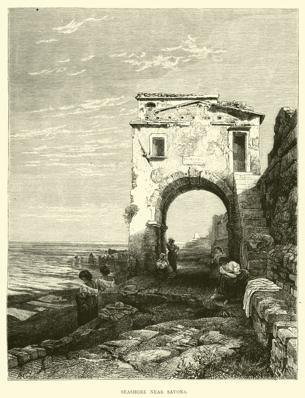 Seashore perto de Savona de English School