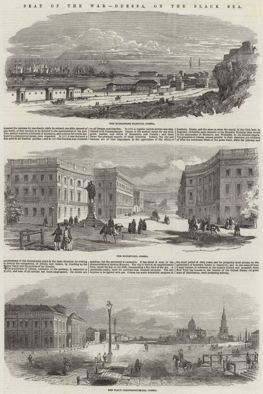 Sede da Guerra, Odessa, no Mar Negro (gravura) de English School