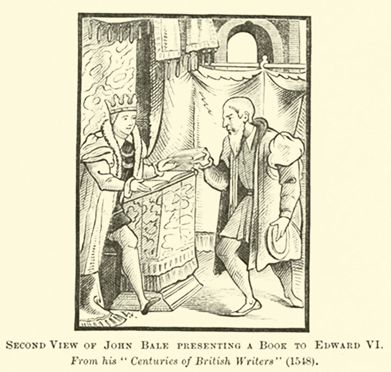 Segunda visão de John Bale apresentando um livro para Edward VI de English School
