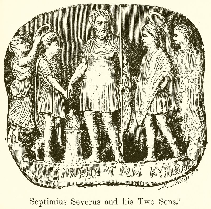 Septimius Severus e seus dois filhos de English School